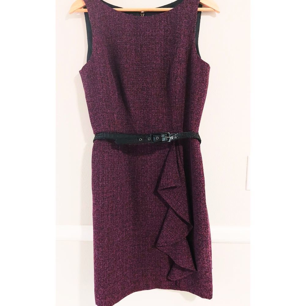 Laudrew purple and black sleeveless taylor fit dress